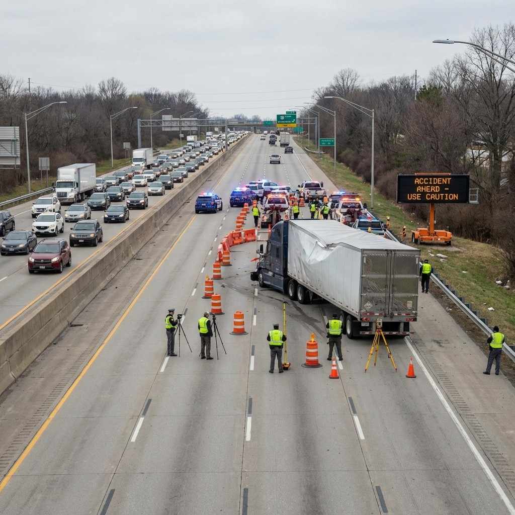 Truck accident scene investigation and evidence preservation