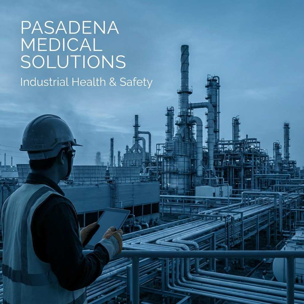 Refinery worker at industrial facility in Pasadena, TX